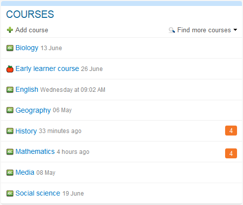 Course content blocks